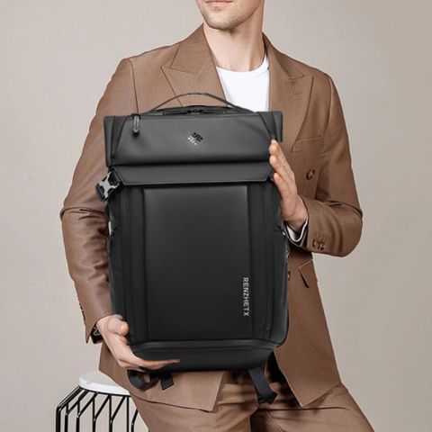 groß wasserdichter Rucksack Herren Oxford Tagesrucksack für Reisen mit Schuhfach
