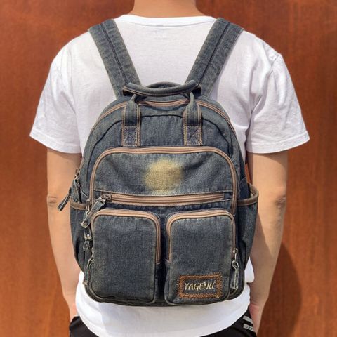 Vintage Herren Rucksack Denim mit Laptopfach 2 Henkel