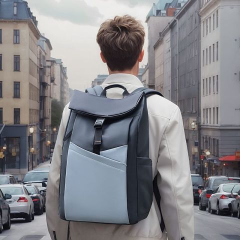 wasserdicter Rucksack Herren aus Oxford für Reisen und Arbeit Laptopfach mit Brustgurt