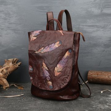 lederrucksack damen braun