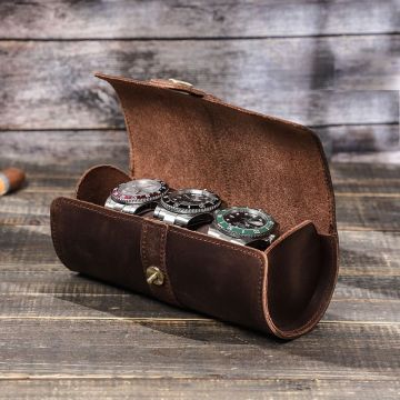 Uhrenbox Herren 3 Uhren Leder Vintage Uhrenkasten