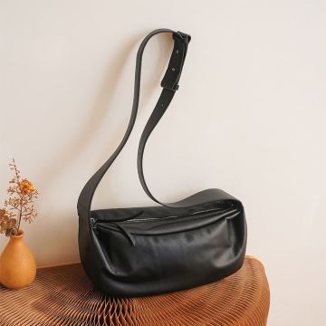 schultertasche damen leder schwarz