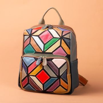 rucksack damen leder bunt