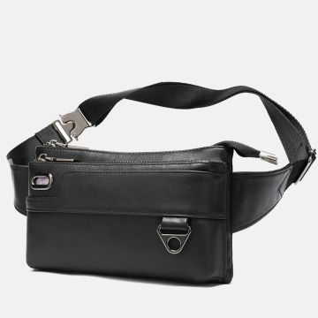 herren schultertasche leder schwarz