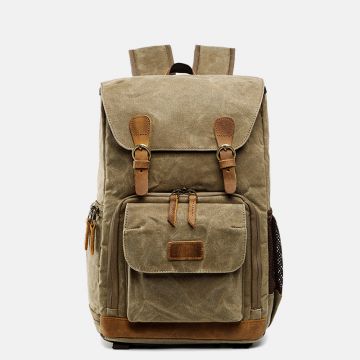 Herren Rucksack aus Canvas für Reisen und Kamera