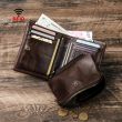 kleine Geldbörse Herren Vintage für Karten und Schein Portemonnaie RFID Schutz