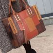 modern Damen Handtasche bunt Umhängetasche Patchwork Leder für den Alltag