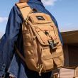 Canvas Brusttasche Herren aus Segeltuch Brustbeutel Rucksack mit 1 Gurt Klettverschluss