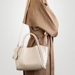 moderne Damen Handtasche Umhängetasche Leder geflochten