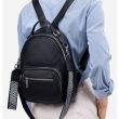 schwarzer Rucksack Schultertasche Kombi aus Leder für Alltag