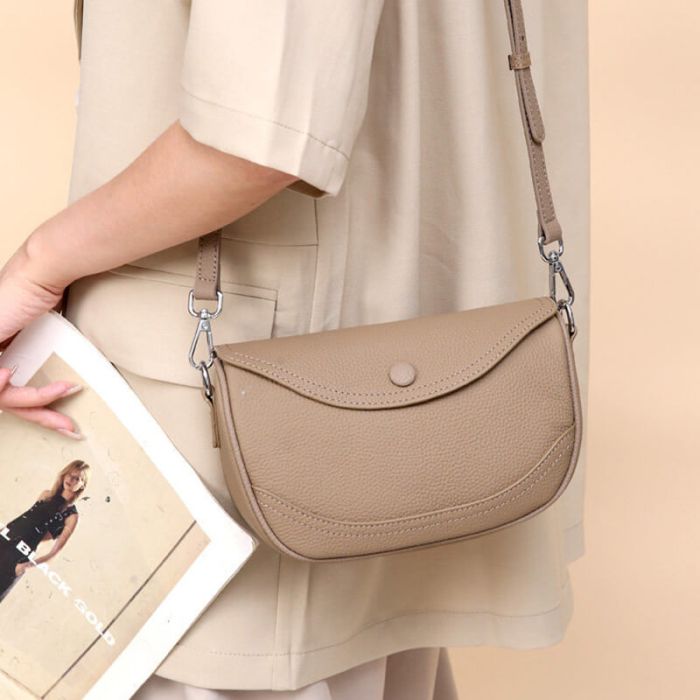 moderne Umhängetasche Damen klein weiches Leder Schlicht