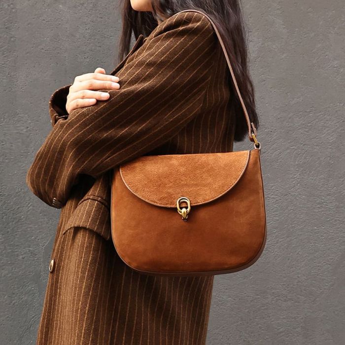 wildleder schultertasche damen