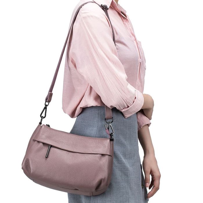 elegante Damen Umhängetasche Leder Unterarmtasche Schultertasche