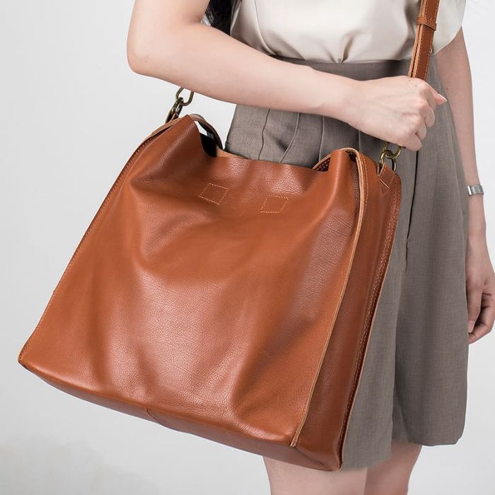 Damen große Schultertasche Umhängetasche Vintage Leder