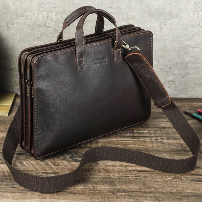 Handtasche Herren Leder für Laptop Laptoptasche 16 Zoll zum Umhängen Aktentasche Businesstasche