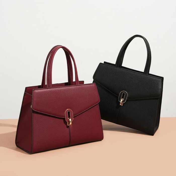 Umhängetasche Damen Leder mit Henkel Handtasche elegant in 6 Farben
