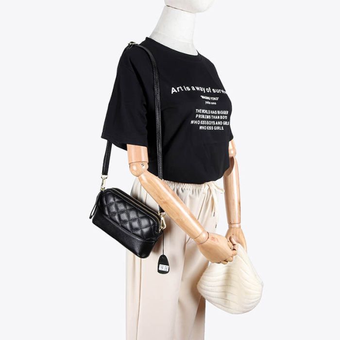 kleine Umhängetasche Damen Leder Handytasche zum Umhängen