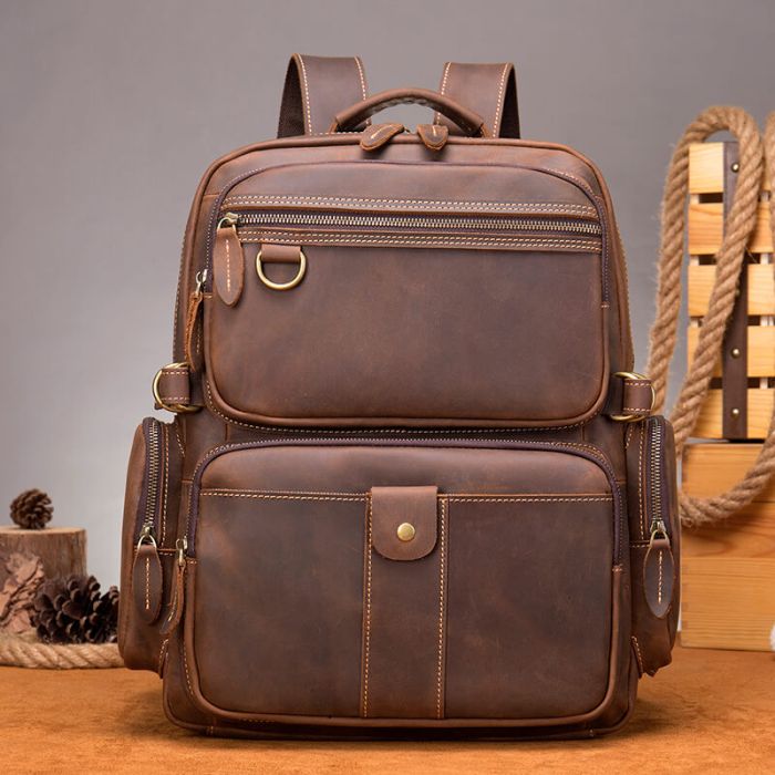 große braun Leder Rucksack Herren Vintage für Reisen