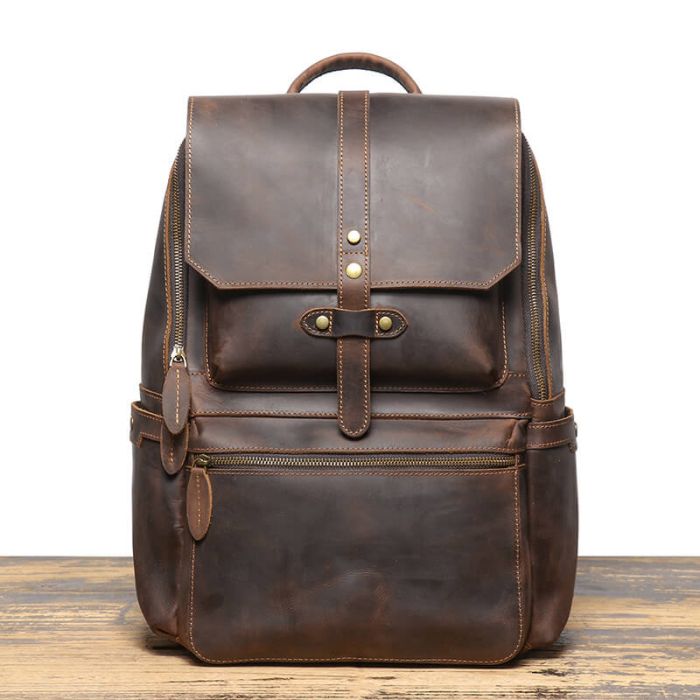 Retro Leder Rucksack Herren Vintage für Reisen Arbeit oder Alltag in 3 Farben