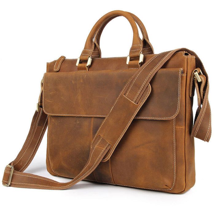 Umhängetasche Herren aus Leder Vintage Businesstasche Herren braun