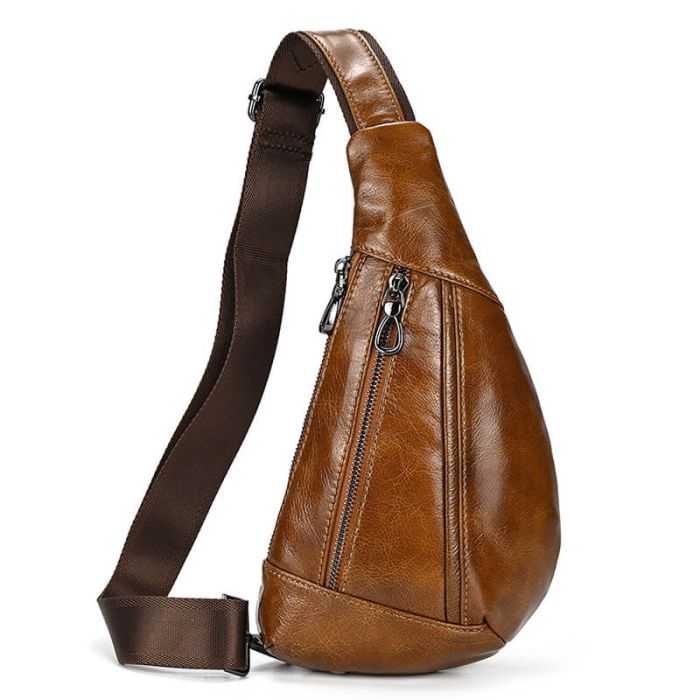 brustbeutel leder braun