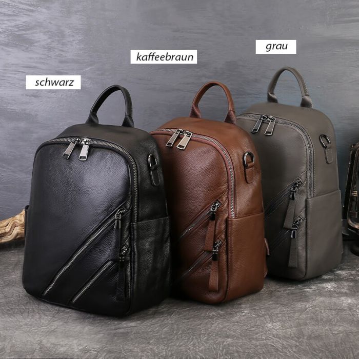 eleganter Rucksack Schultertasche Damen 2 in 1 weiches Leder für Alltag