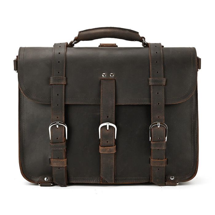 Vintage Umhängetasche Businesstasche Aktentasche Leder Herren