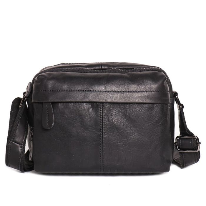 Vintage kleine Umhängetasche für Herren Leder braun und schwarz