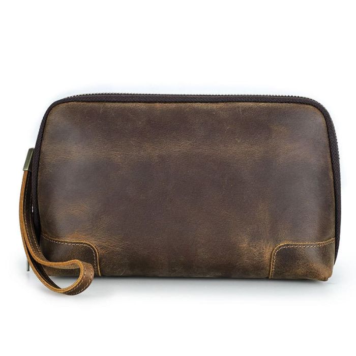 kleine Aufbewahrungstasche Herren Leder Clutch Handgelenkgurt