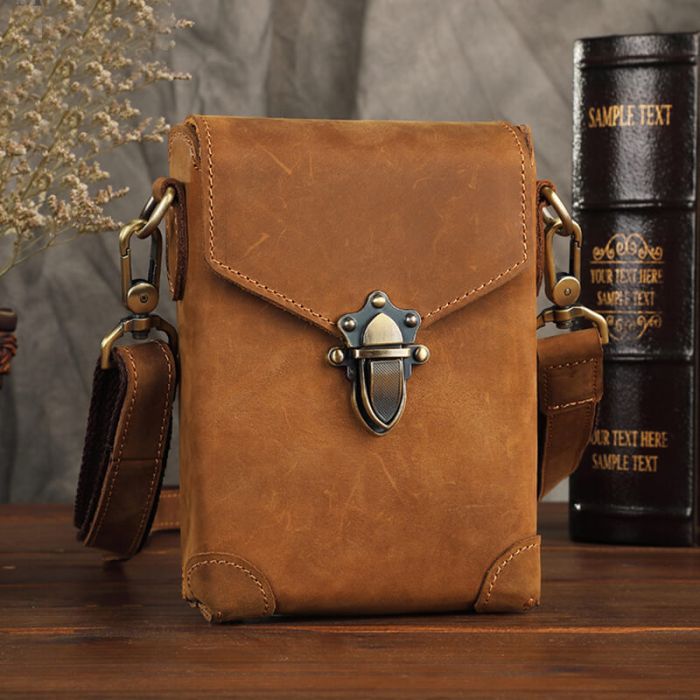 kleine Umhängetasche Herren Leder Gürteltasche