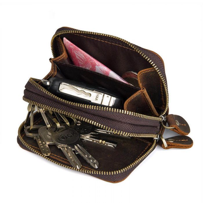 günstige Schlüsselanhänger Tasche Ledertasche für Schlüssel und Kleingeld