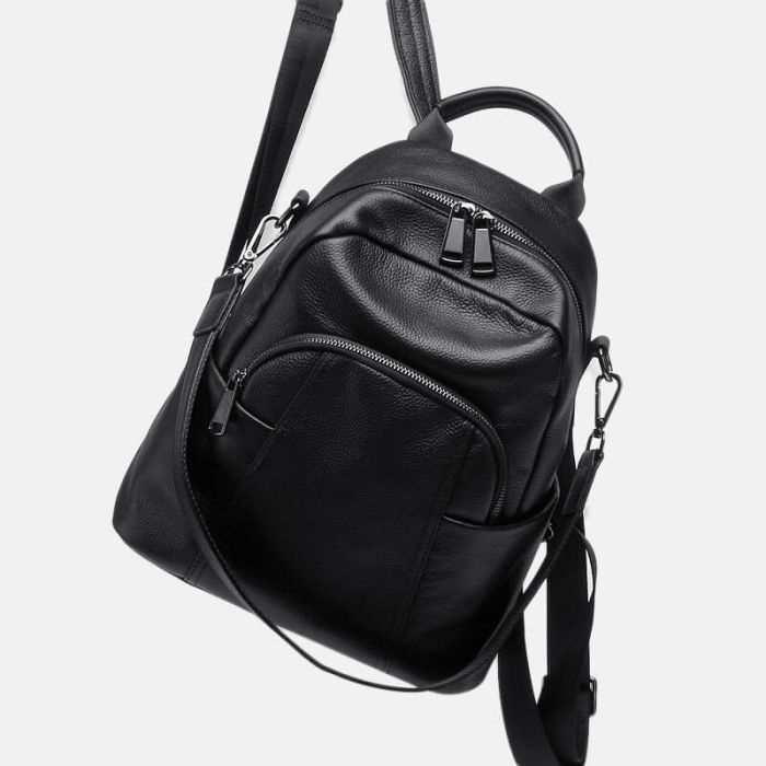 rucksack damen leder schwarz