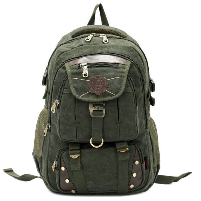 Unisex Rucksack Backpack Canvas für Schule Uni und Freizeit
