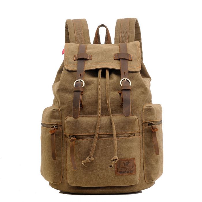 Vintage Rucksack aus Segeltuch Canvas für Uni und Alltag