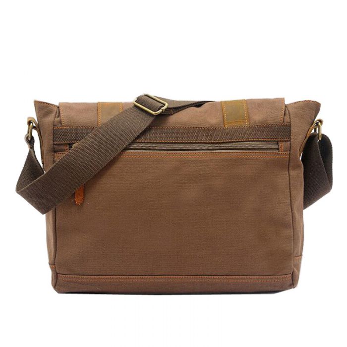 günstige Umhängetasche Herren Canvas braune Tasche