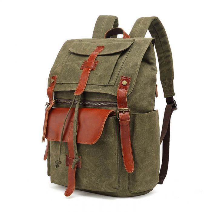 Vintage Canvas Rucksack Backpack für Reise und Uni