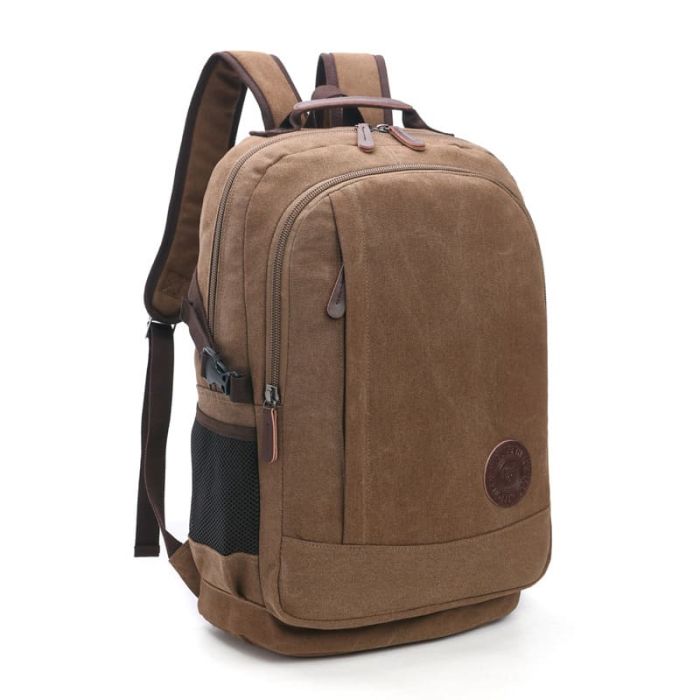Canvas Rucksack Herren Laptop Backpack für Schule und Uni