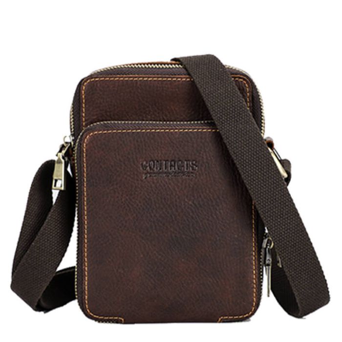 umhängetasche herren leder braun vintage