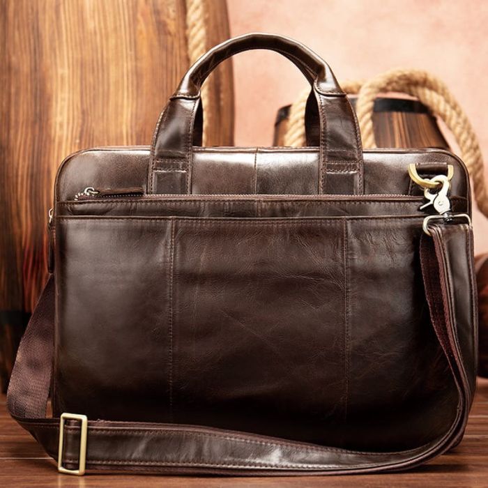 Bussinesstasche Herren Leder braun Aktentasche Vintage mit Laptopfach