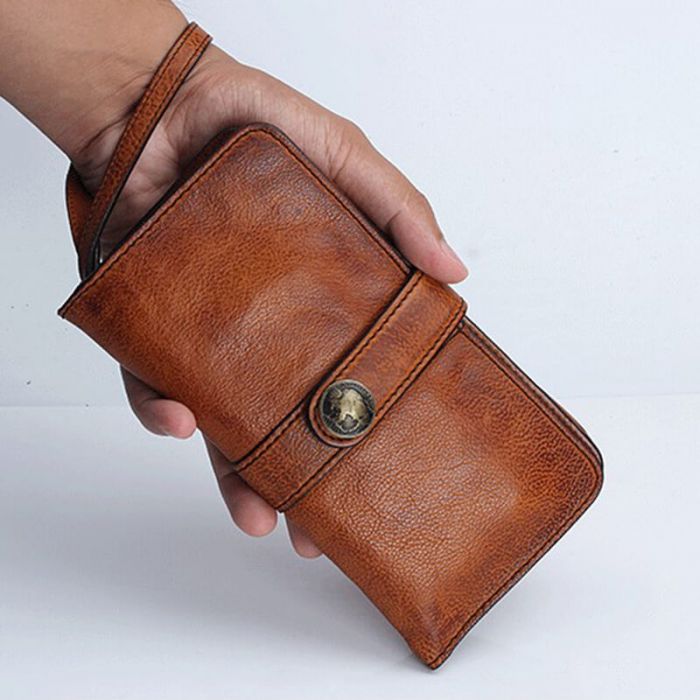 Brieftasche Herren Leder Portemonnaie mit Münzfach und Reißverschluss