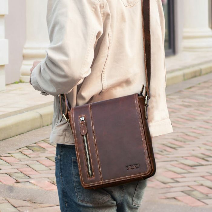 braune Umhängetasche Vintage Tasche Herren