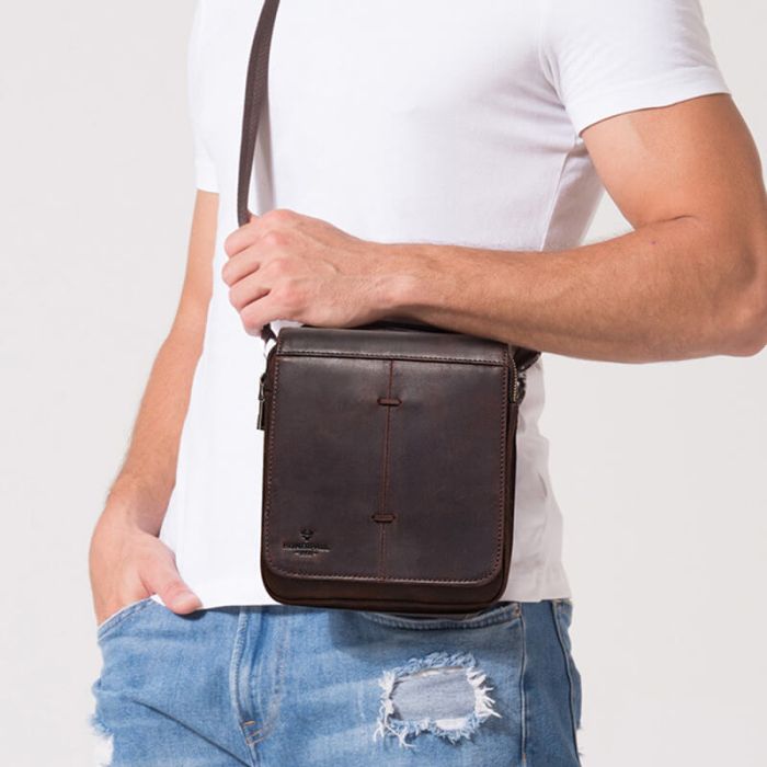 kleine Umhängetasche Leder Herren Vintage