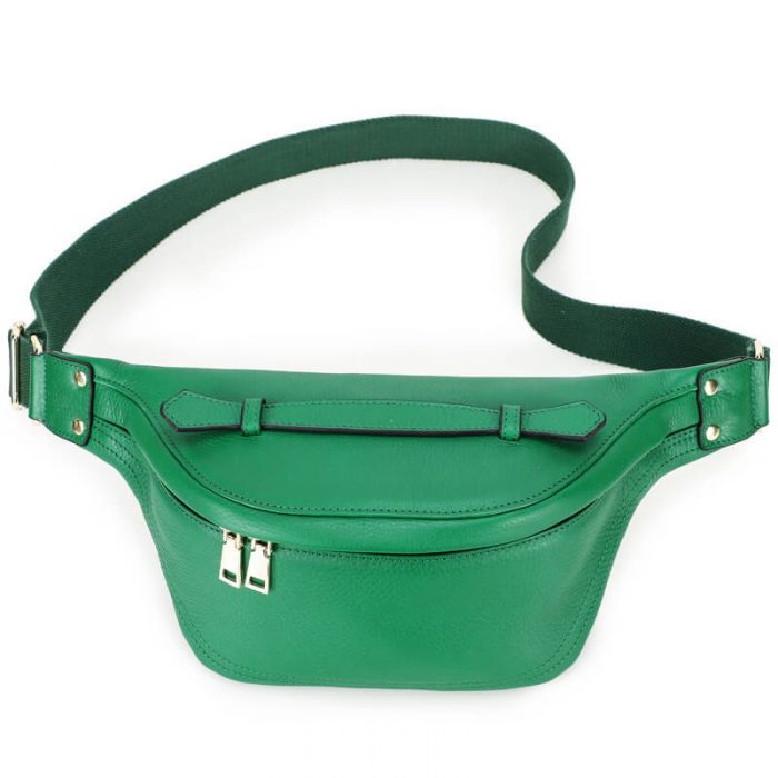Damen Hüfttasche Leder über Schulter grün