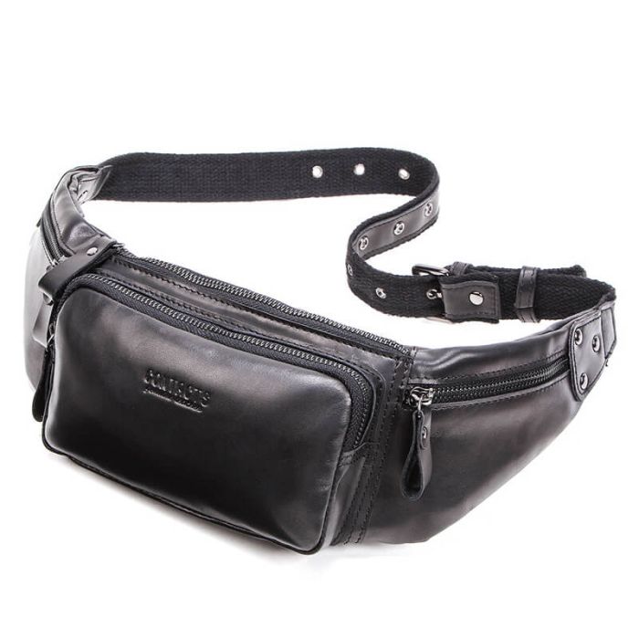 hüfttasche schwarz leder