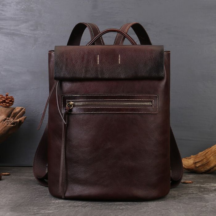 Rucksack Damen Vintage Leder in 3 Farben Alltag