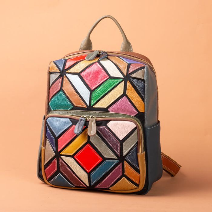 rucksack damen leder bunt