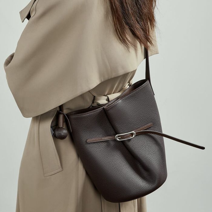 moderne Umhängetasche Damen Leder für Frauen Eimertasche Schultertasche
