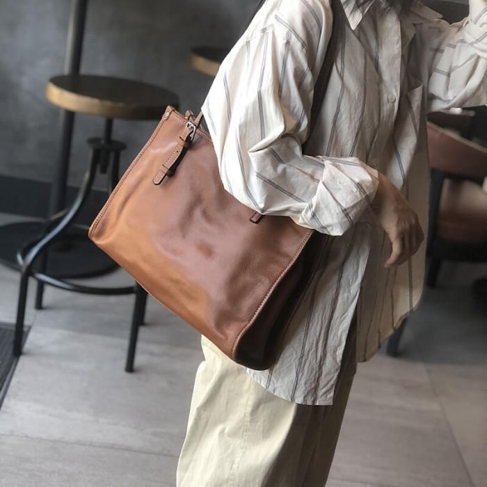 Schultertasche groß Lederhandtasche Damen Tote Tasche