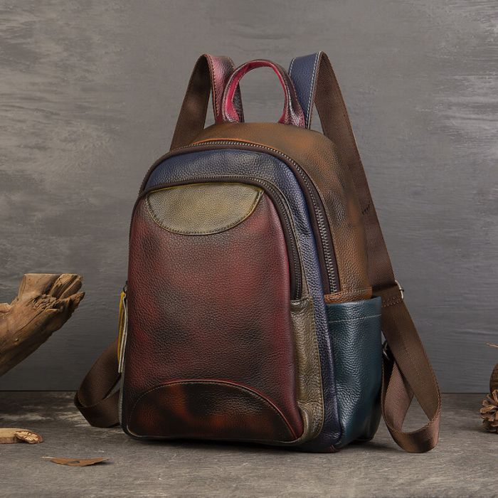 rucksack damen leder bunt