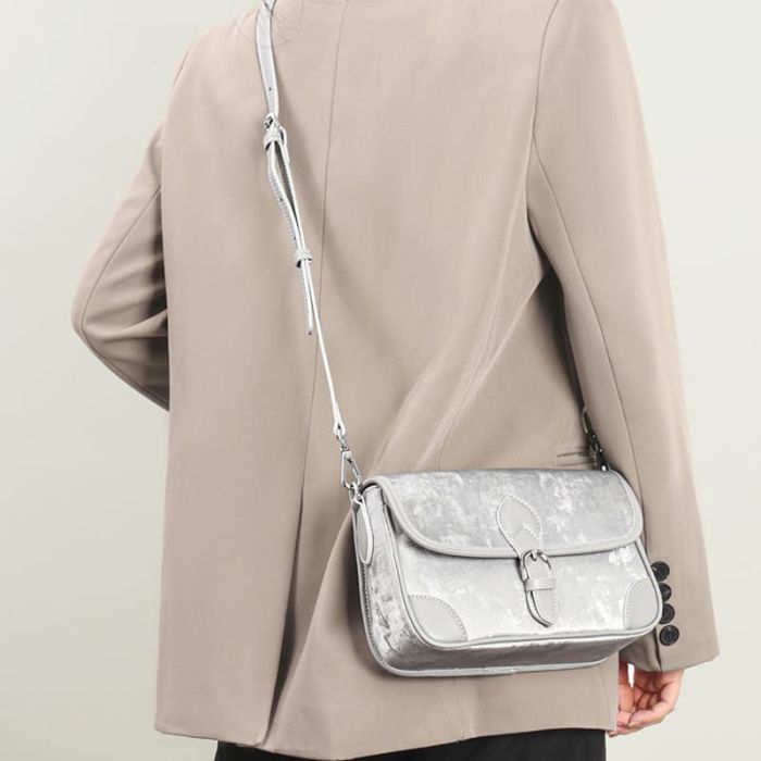 kleine Damen Umhängetasche Leder glitzer Schultertasche